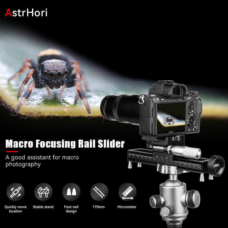 Camera Slider Rail - AstrHori-Binario de enfoque Macro portátil de