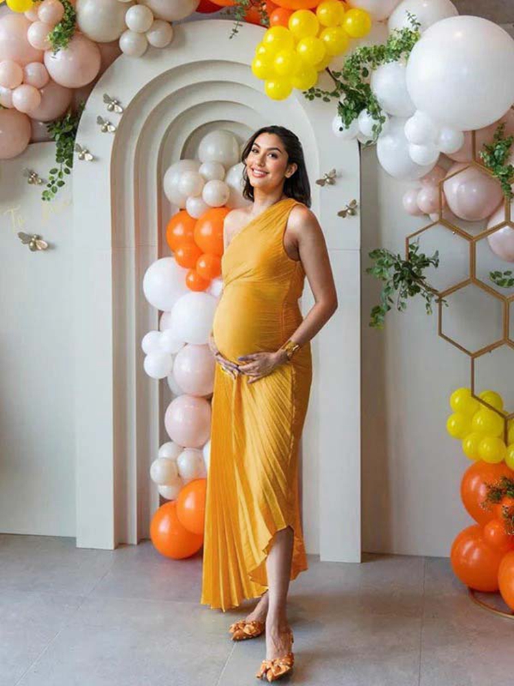 Photography Yellow - Vestido amarillo con hombros descubiertos para