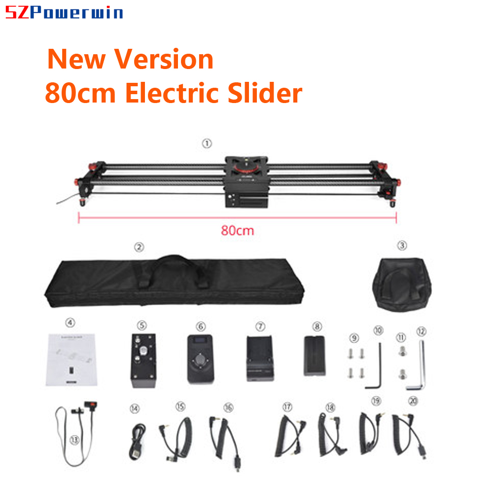 Camera Slider Rail - SZPowerwin-deslizador de cámara eléctrica profesional, 80CM,