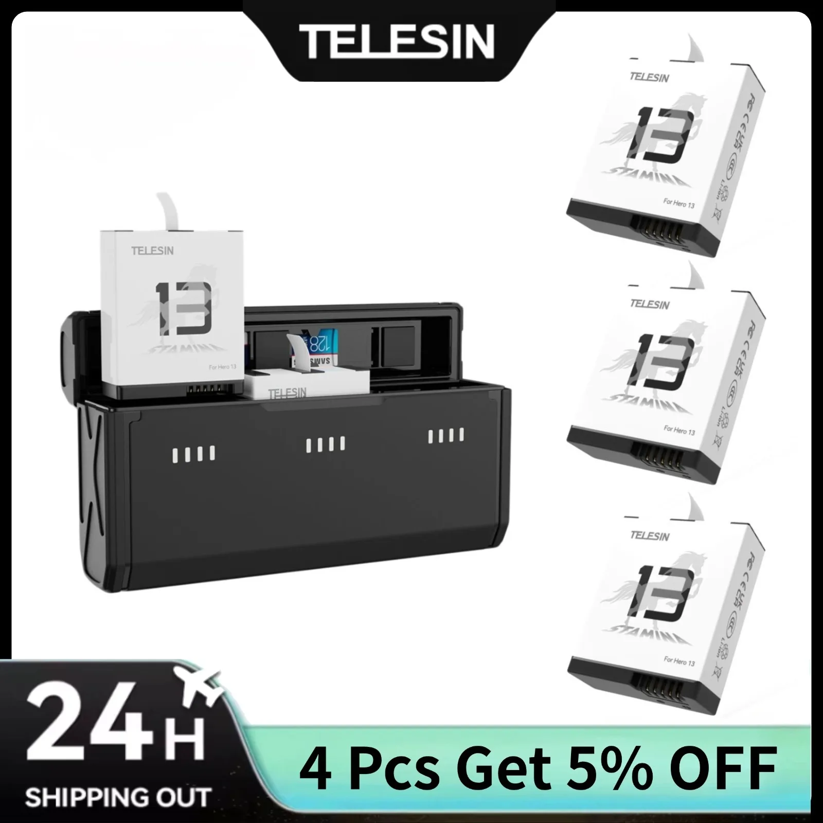 TELESIN Caja de carga rápida p - Gopro Action Camera Hero 11 Black reseña y precio