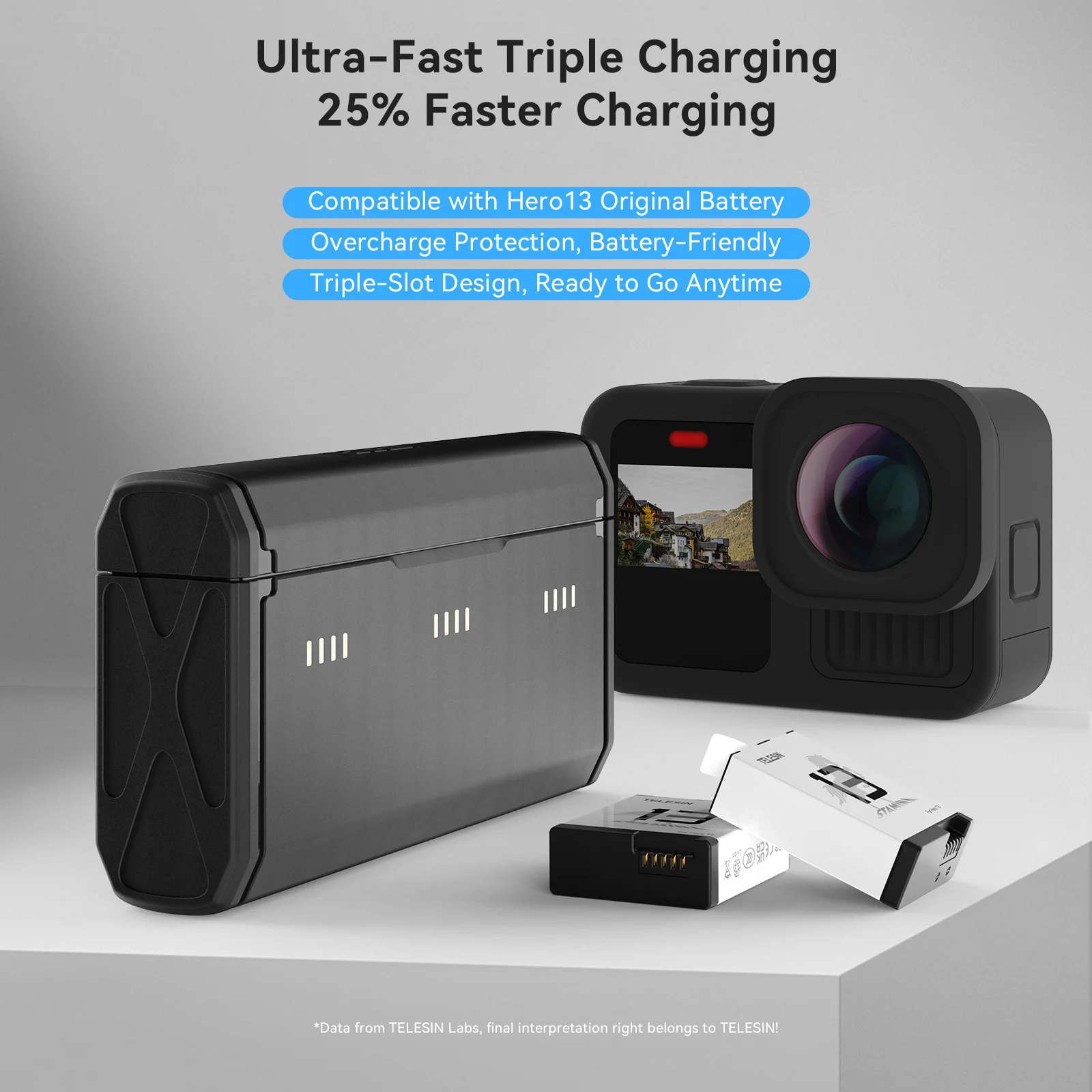TELESIN Caja de carga rápida p - Gopro Action Camera Hero 11 Black reseña y precio
