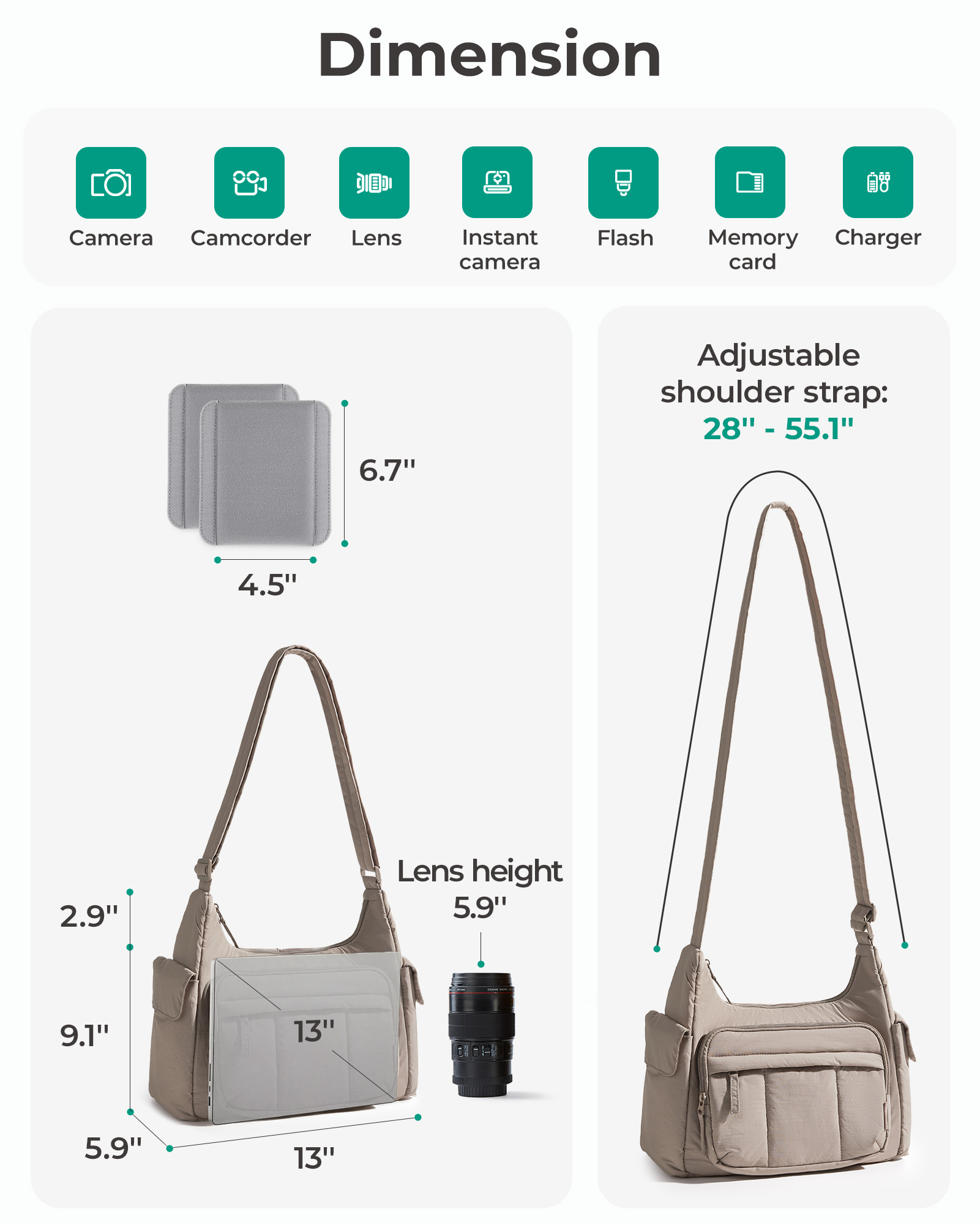 BAGSMART Bolso Bandolera 2 en  - Photography Digital reseña y precio