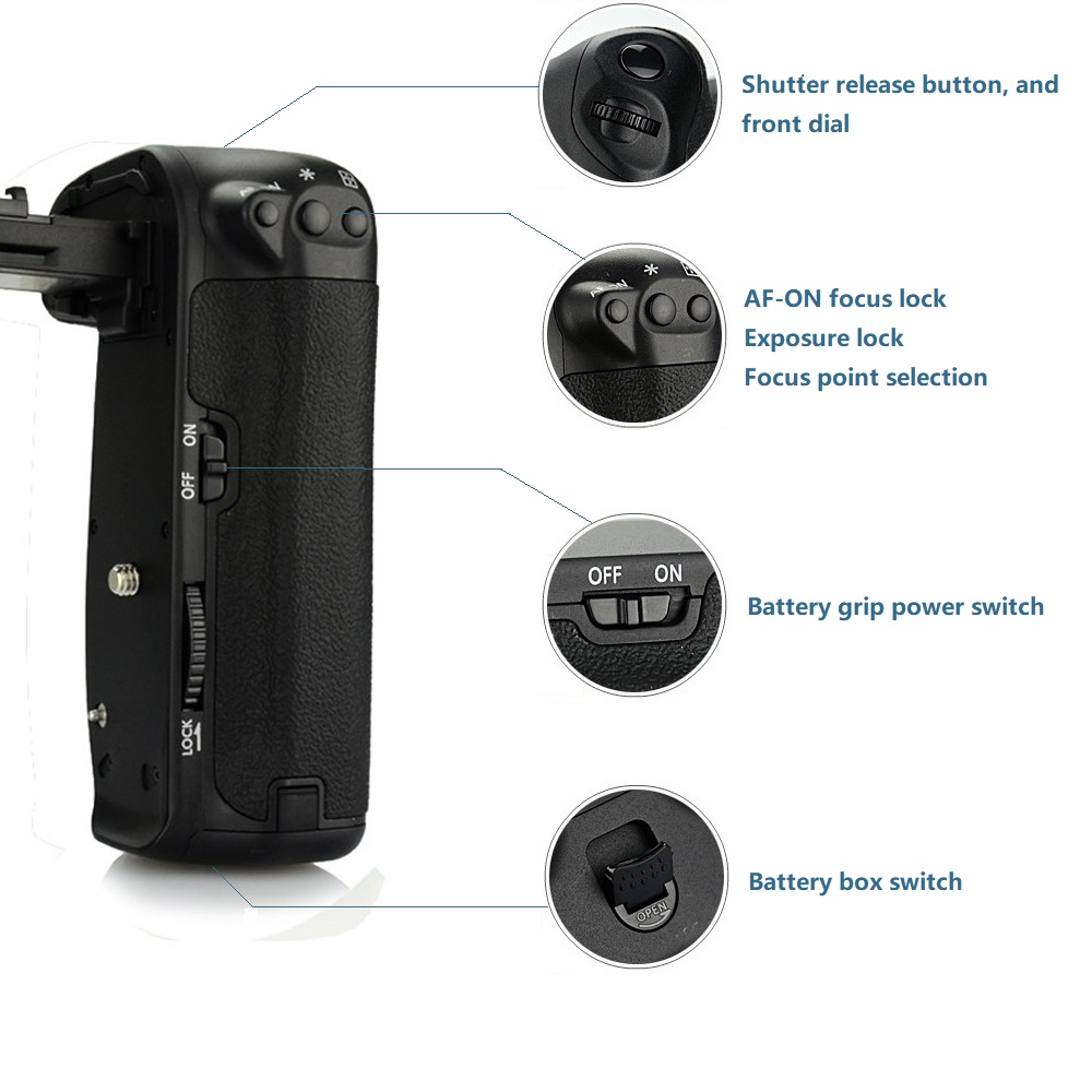 Soporte vertical para batería  - Camera Battery Grip reseña y precio